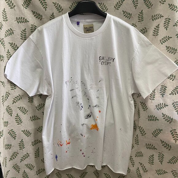 Gallery Dept Paint Drip Crew Neck Cotton T-Shirt